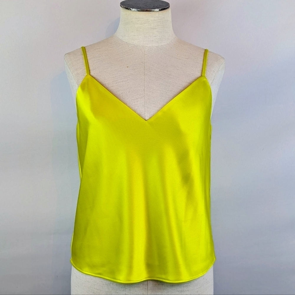 rag & bone Samantha Camisole V-Neck Adjustable Straps Lined Lime Green 6 NWT